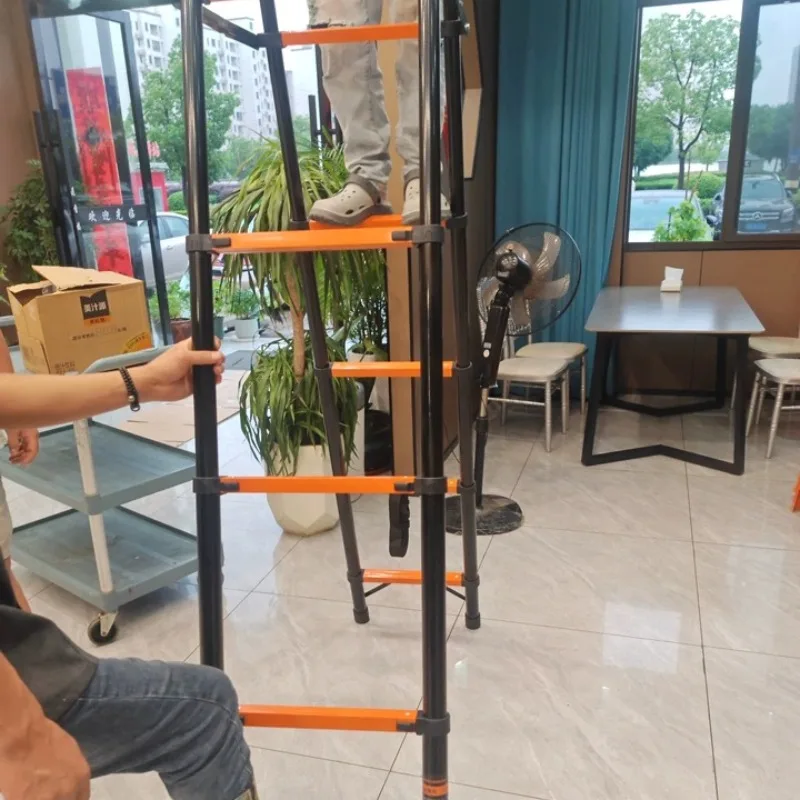 High-Strength Steel Aluminum Telescopic Ladder, Multi-Purpose A-Frame Straight Ladder for Home Engineering, Lightweight Foldable
