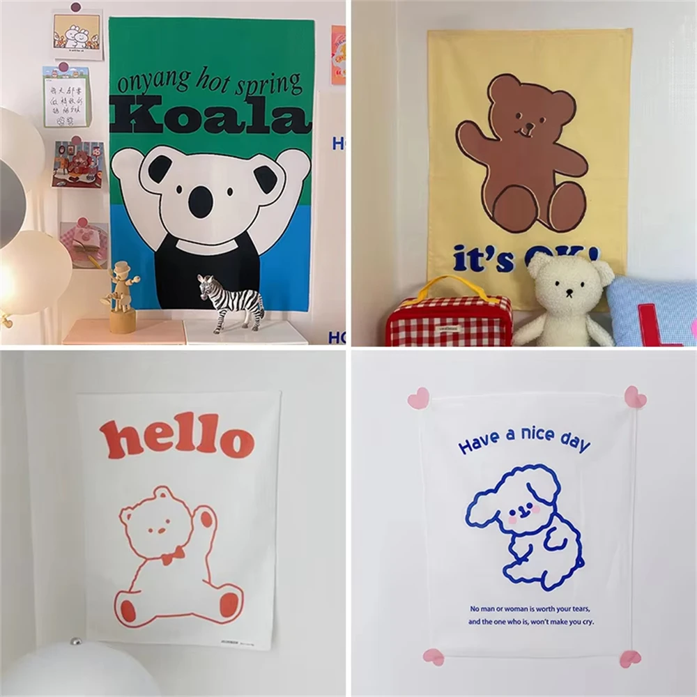 Kawaii Wandteppich Hängen Tuch Hintergrund Schlafzimmer Wand Bettdecke Schlafsaal Zimmer Dekoration Anime Wandteppiche Raum Dekoration