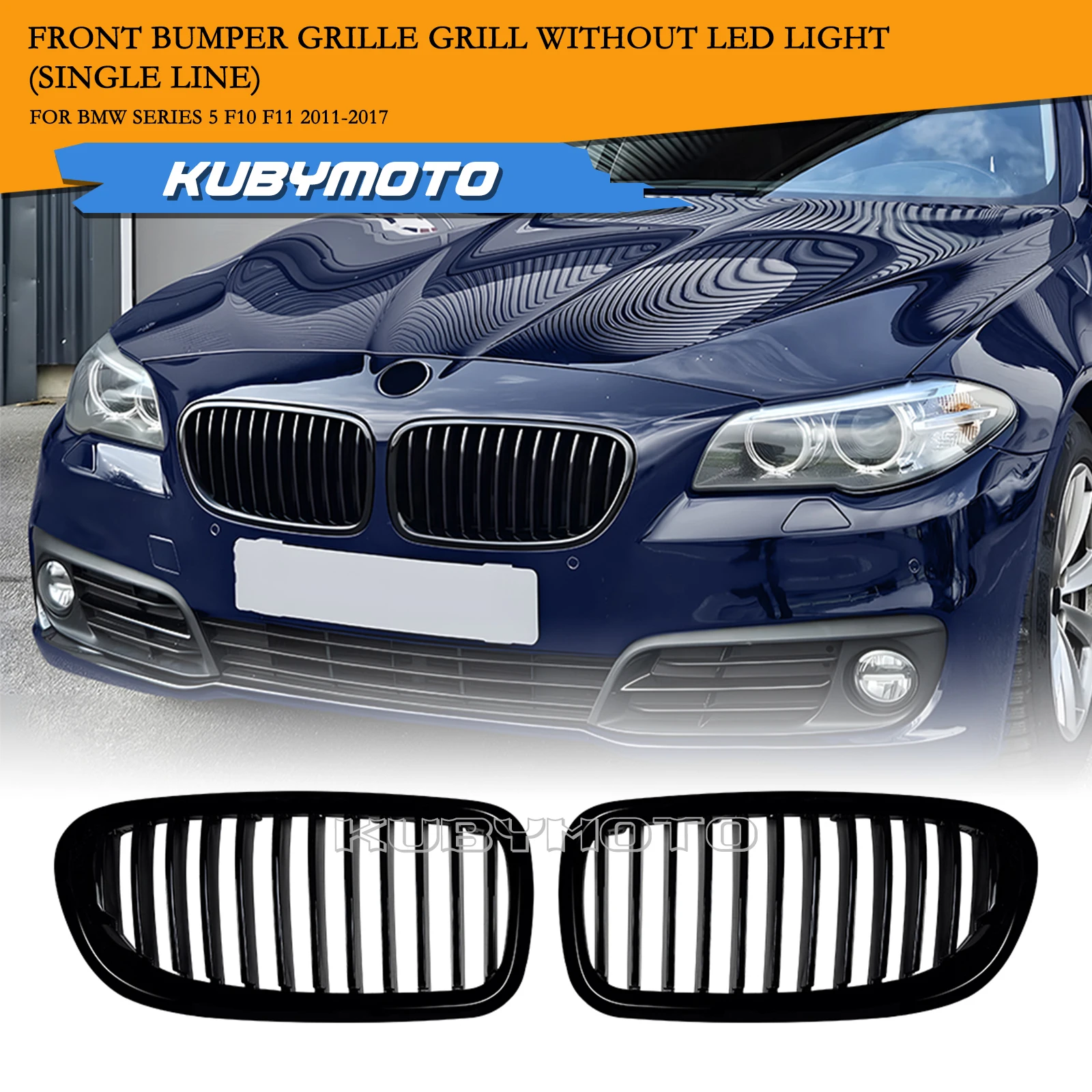 

Car Front Kidney Grille Mesh Center Grill Hood For BMW 5 Series F10 F11 2011-2017