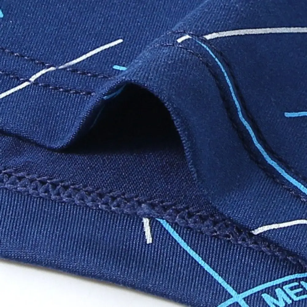 

5Pcs Stripe Letter Men's Flat Panties Mid Waist Large Size Simple Boxers Shorts Seamless Underpants Men's Underwear Gifts