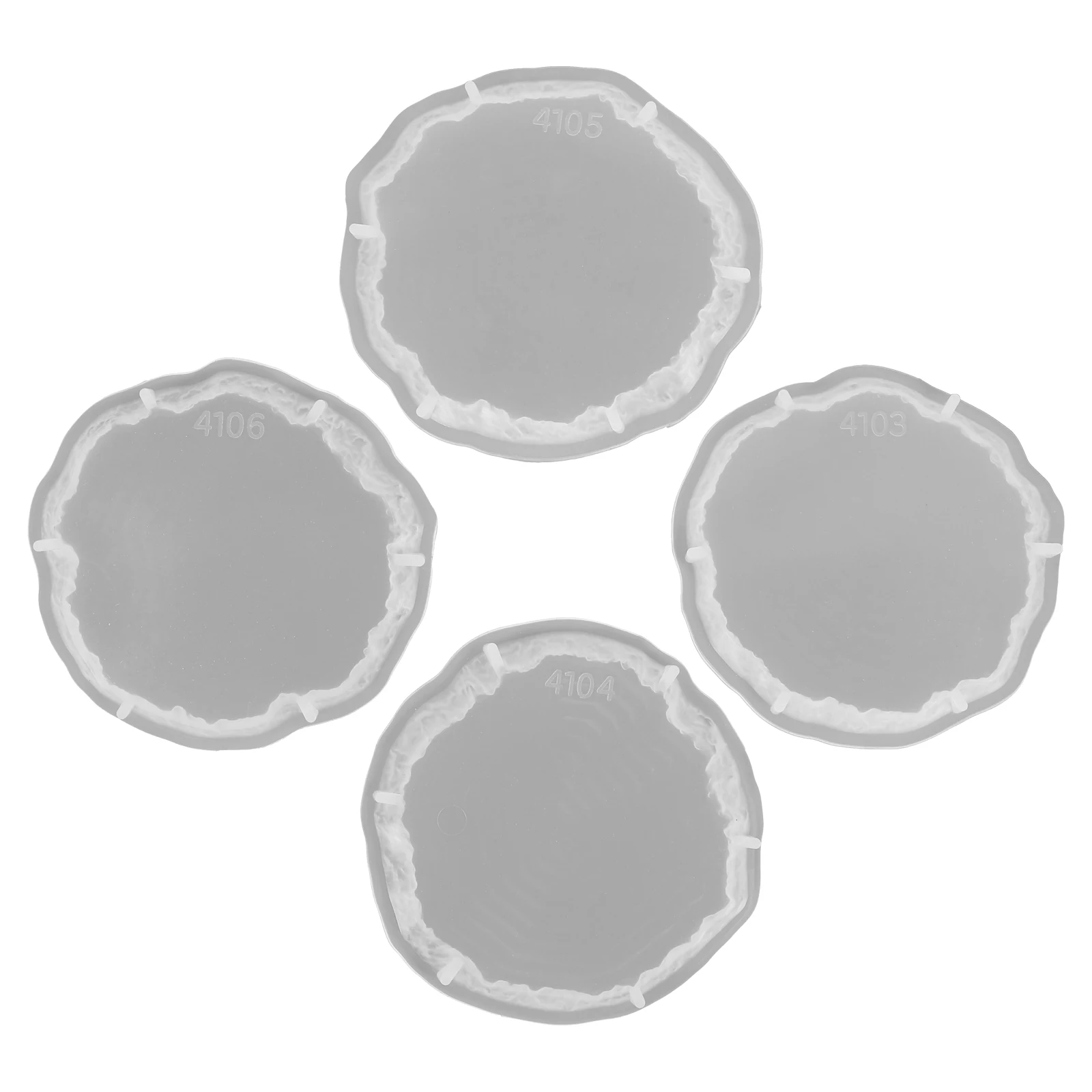 

4 Pcs Crystal Cluster Coaster Molds Silicone Resin Molding White DIY Epoxy Craft Bracket Cup Mat Mold Jewelry Accessories
