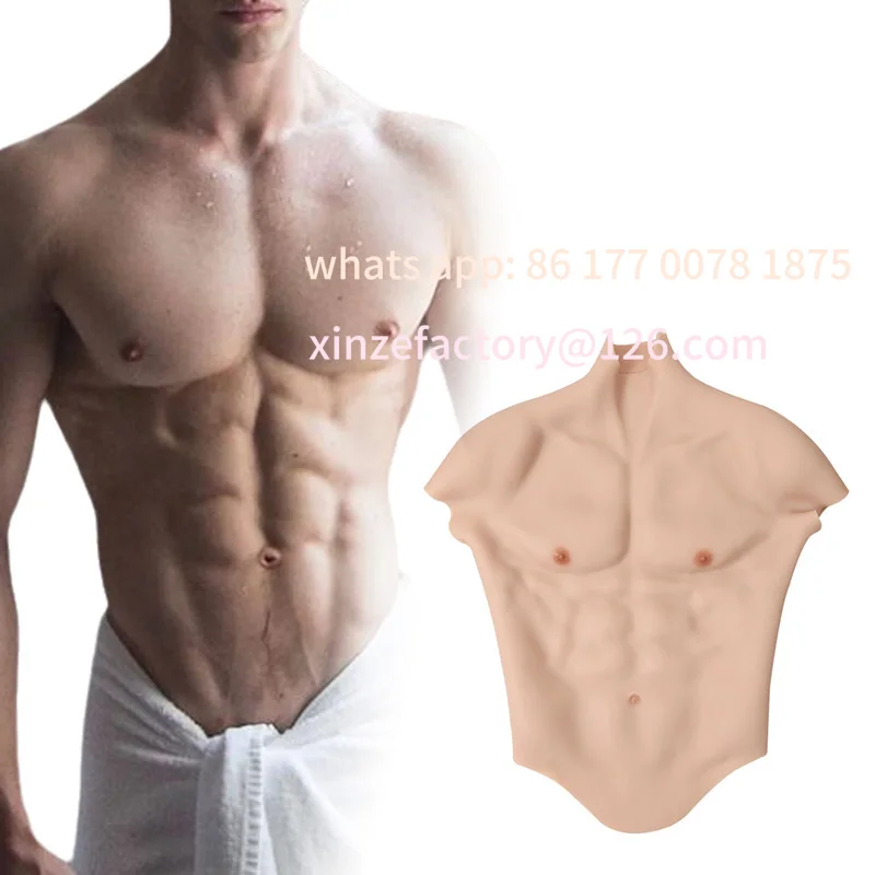 Customizable Soft Silicone Muscle Suit Cosplay Anime Muscle Suit Strong Abdominal Artificial Simulation Chest Muscles Belly Six
