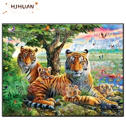 5D DIY Rainbow, animal art, tiger full round square Diamond Painting Cross Stitch Diamond Embroidery New Handicrafts Home Decor
