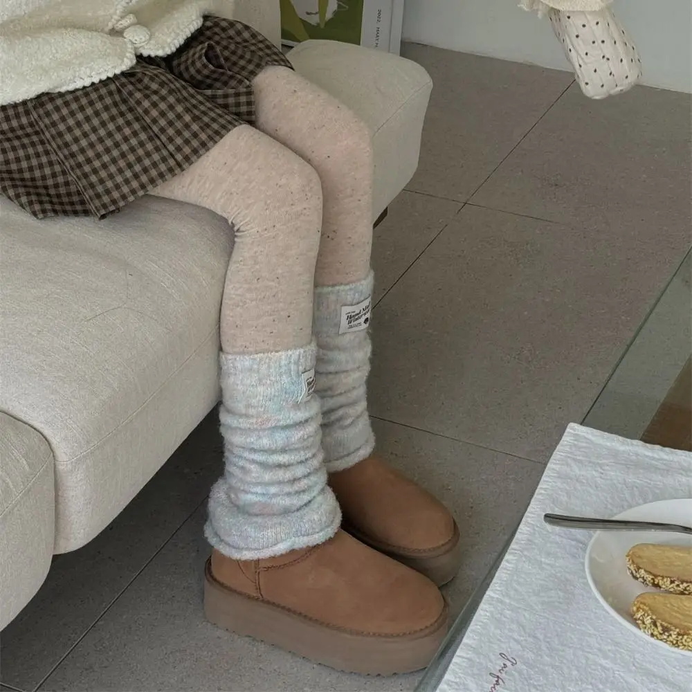 

Trendy Colorful Kintted Y2k Leg Warmers Winter Soft Plush Stockings Sweet Footcover Warm Leg Cover Fall Winter