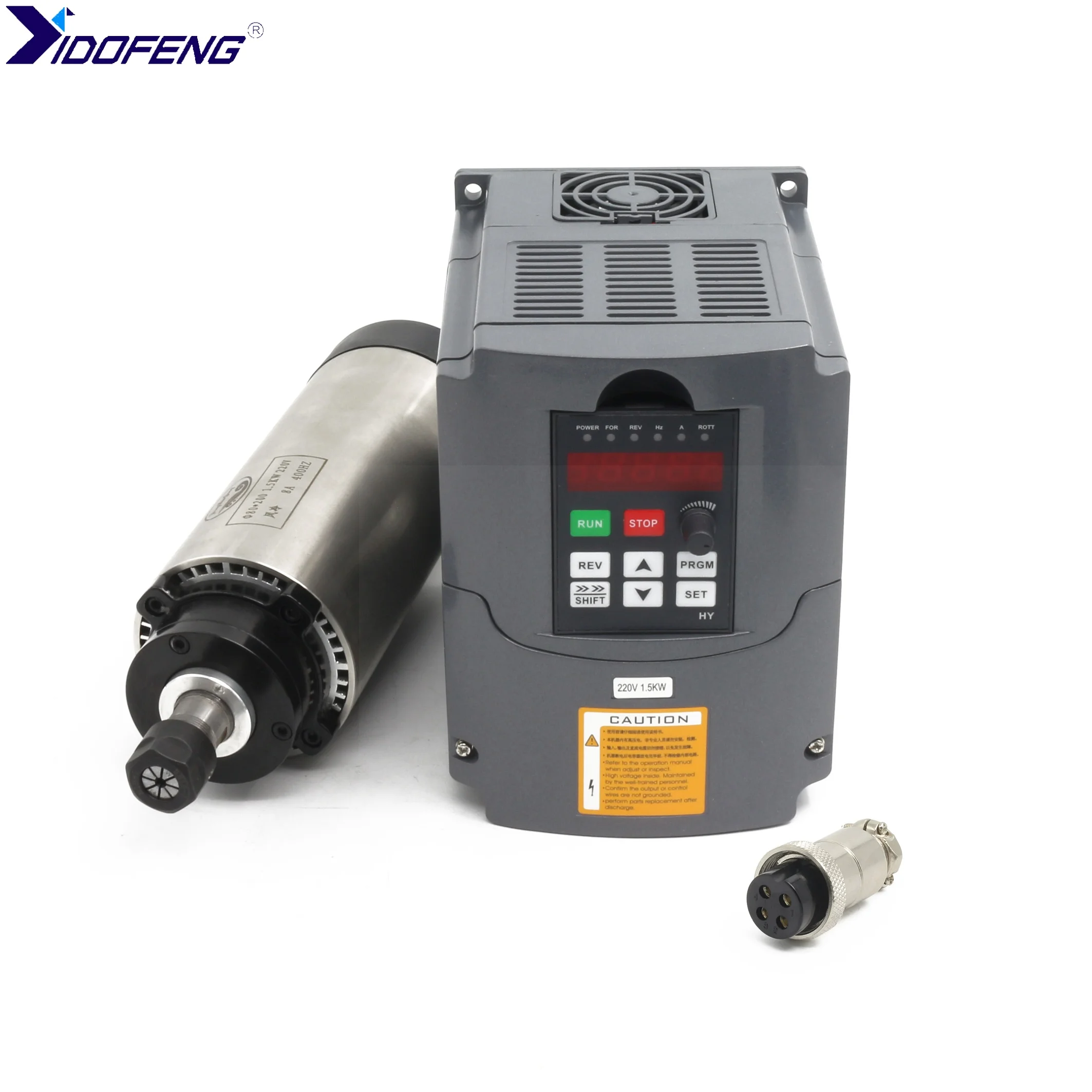

1.5KW 220V Air-cooled Spindle Motor Collet ER11 6A 400Hz 24000rpm With 1.5KW 220V 7A HY VFD Inverter For Engraving Machine