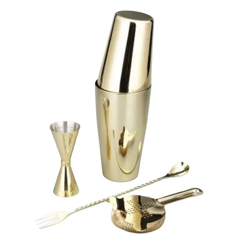 

Cocktail Shaker Bar Set Shaker Barware Set - 4 Pieces Bartender Kit Include Shaker, Jigger,Strainer & Spoon