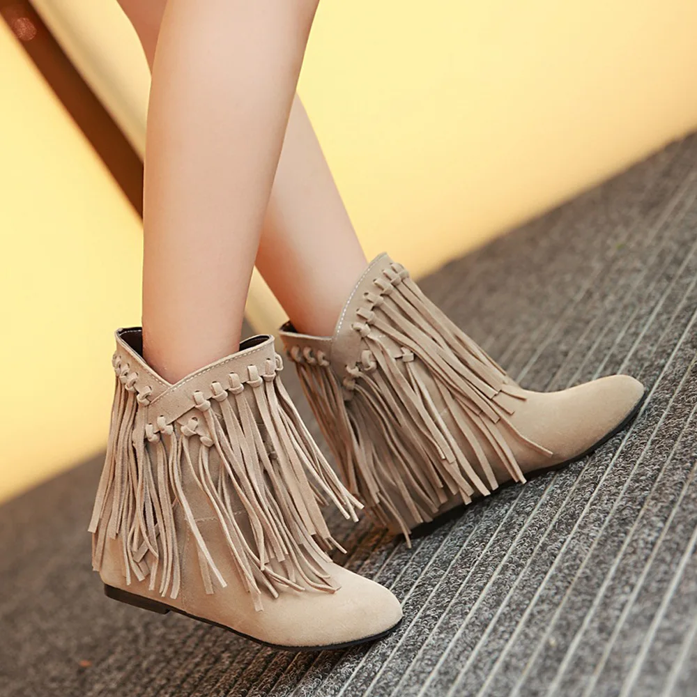 Large size women's shoes 2025 new short boots women's casual tassel boots children's foreign trade women's boots