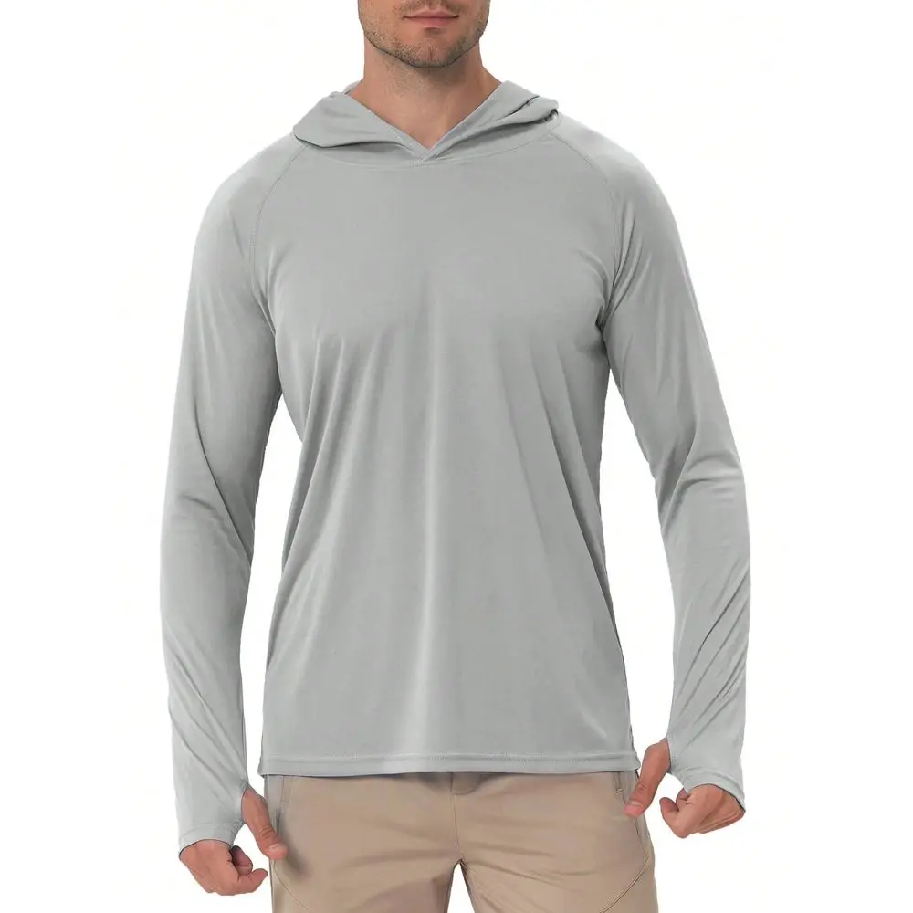 UPF 50 Sun Protection Hooded LongSleeved Fishing Running Fitness SPF Outdoor UV Shirt QuickDry Lightweight Top view 3