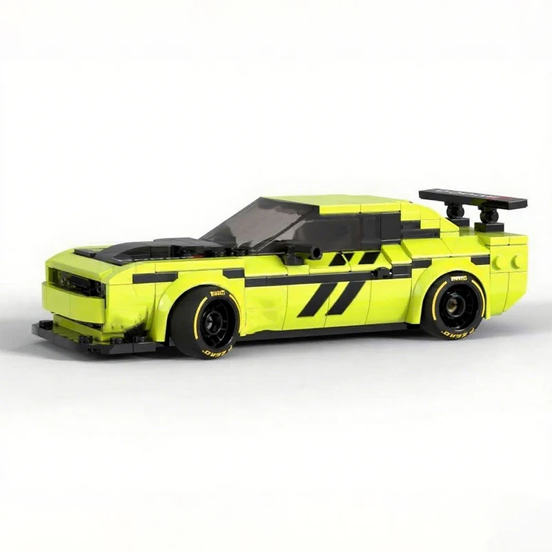 306 pçs campeões de velocidade moc dodgess challenger srt ta2 blocos de construção diy modelo carro muscular alto detalhe exibição corrida brinquedo presente