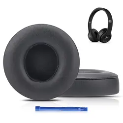 Almohadillas de repuesto para auriculares inalámbricos, almohadillas para Beats Solo 2/3, con espuma de aislamiento de ruido y memoria, Solo Wireless 2/3