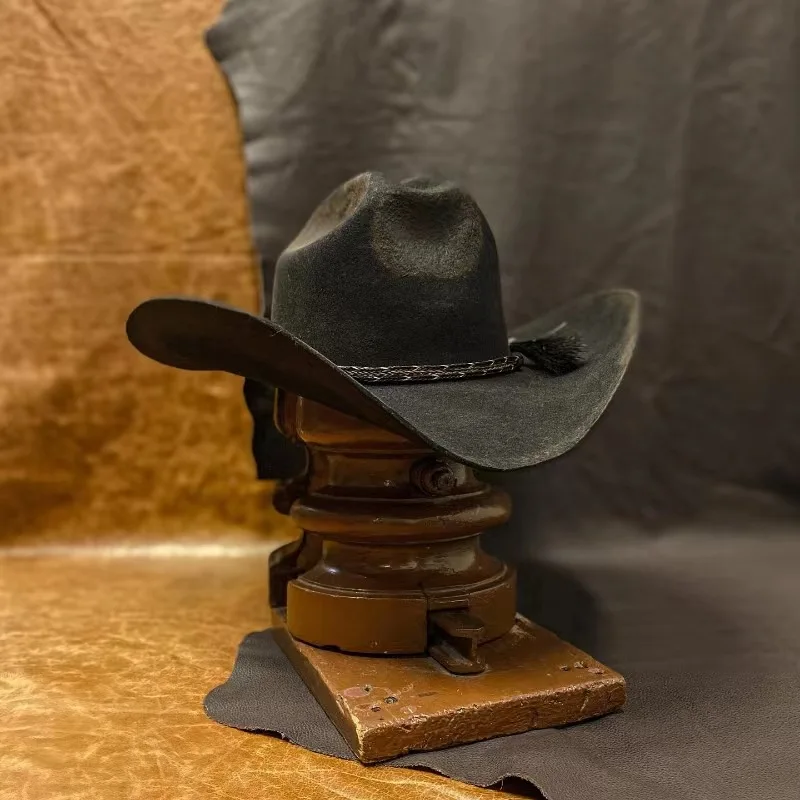 Cowboy Style Pure Wool Hat, Fashionable Solid Color Wool Hat