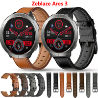 22mm Leather Strap Watchband for Zeblaze Ares 3 Pro Smart Wriststrap Quick Releas Bracelet for Stratos 3 2 Watches Accessories