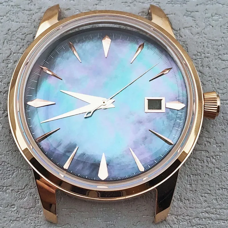 40mm rose gold Presage 316L stainless steel silver watch case suitable for NH35 NH36 automatic movement assembly accessories