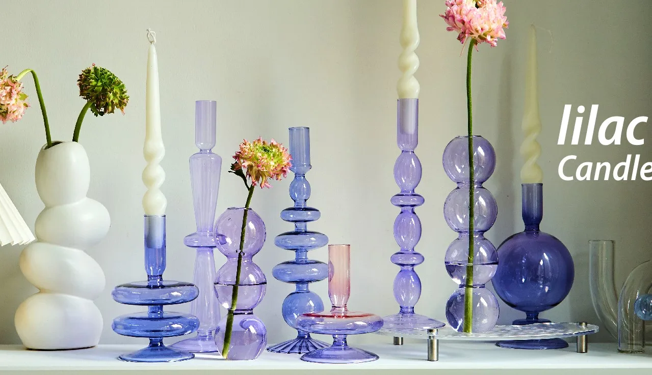 Floriddle Taper Candle Holders Glass Candlesticks for Home Wedding Table Decoration Glass Vase Table Bookshelf Candles Stand