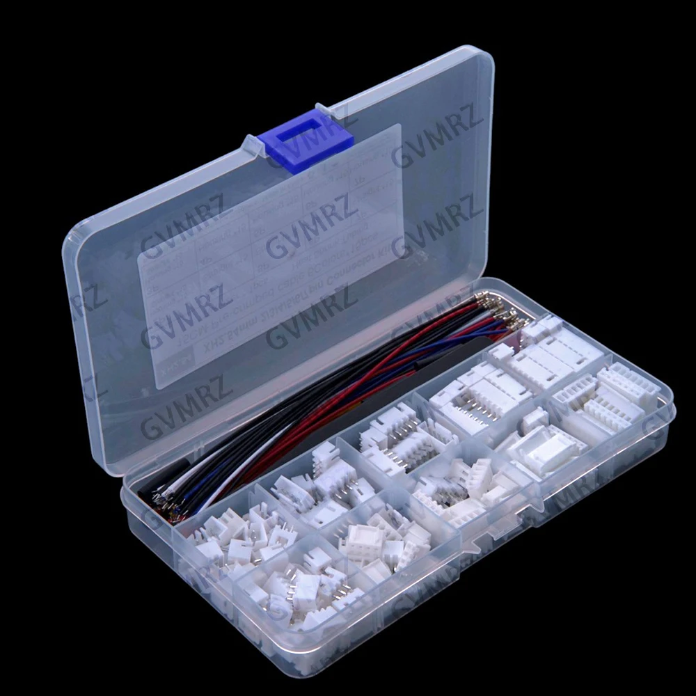 XH2.54 2P-7P connector 2P 3P 4P 5P 6P  housing straight pin socket kit with terminal wire XH2.54mm tweezers heat shrink tubing