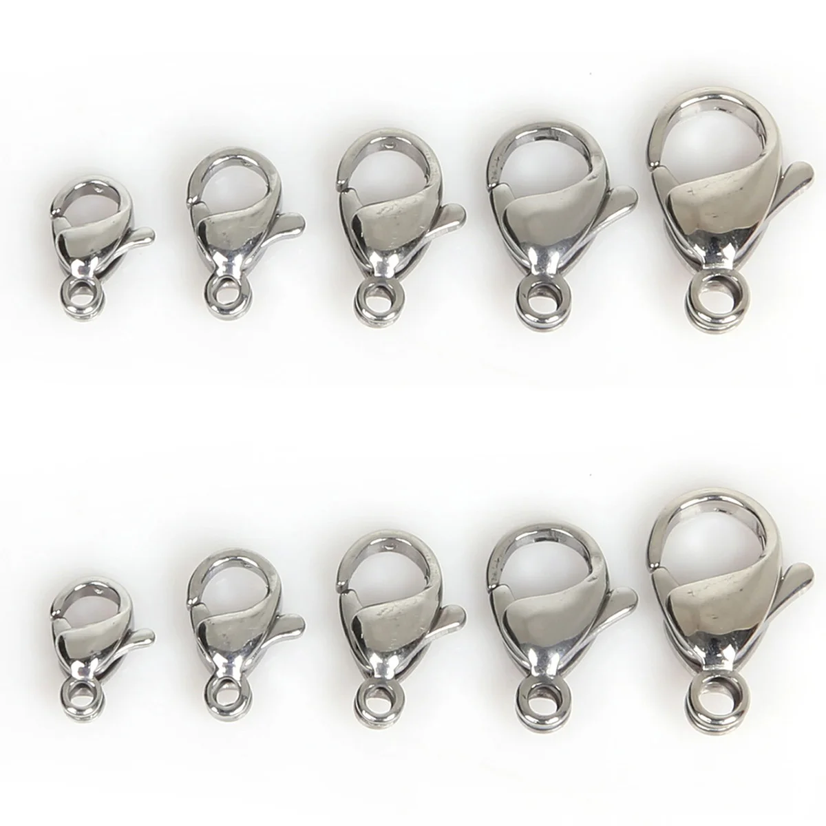 

50Pcs Stainless Steel Lobster Clasps Claw Clasps For Bracelet Necklace Chain Diy Jewelry Making Findings 6-15mm