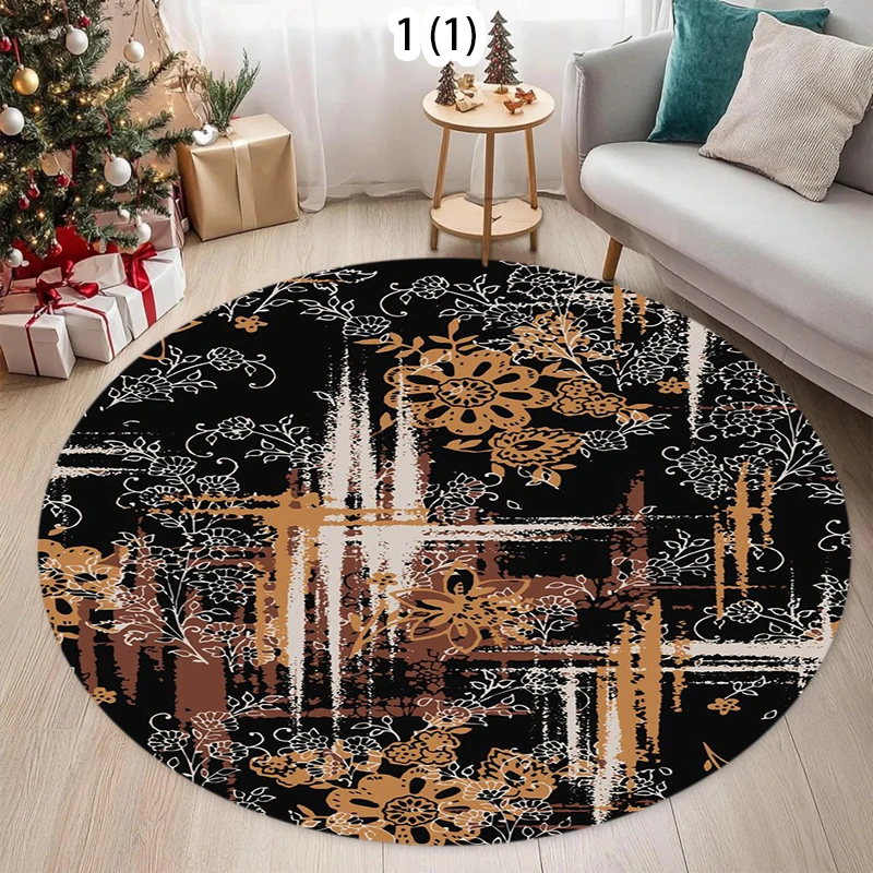 Nordic Round Printed Carpet Abstract Art Large Rugs for Livi