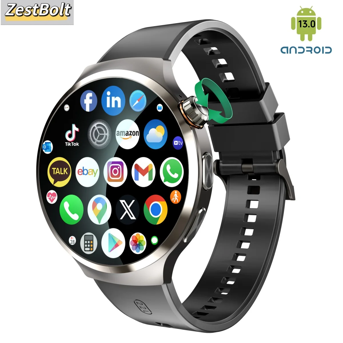 

4G Smartwatch Android 13.0 Dual System Wifi GPS Smart Watch 210° Rotating Camera Heart rate Blood pressure Sim Card Gobal Call