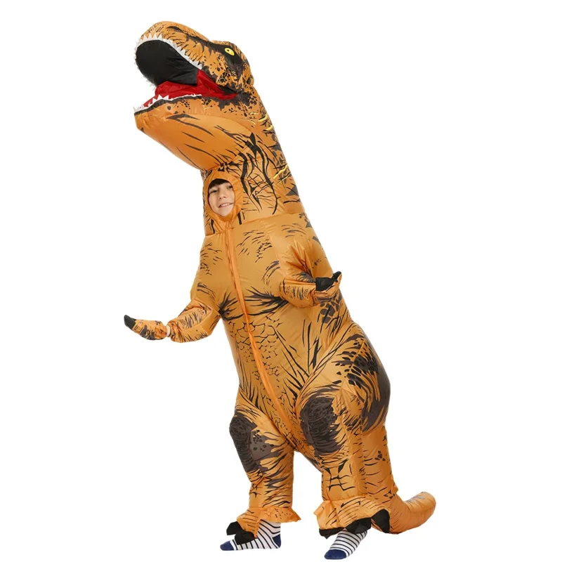 Kids Adult Inflatable Dinosaur Costume Fancy Dress T-Rex Costume Anime Halloween Cosplay Boys Girls Carnival Party Suits