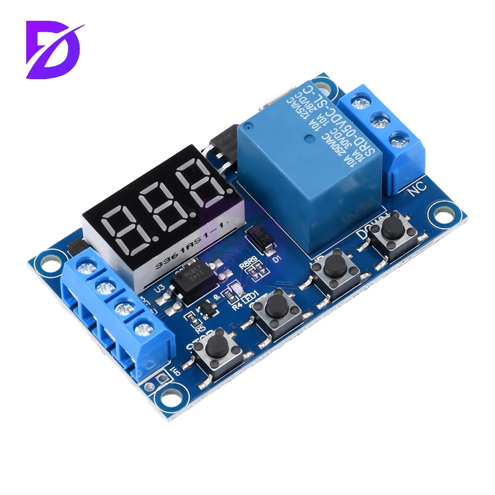 Timer Relay Time Delay Relay DC 6-30V Delay Controller Board Trigger Delay Switching Relay Module with LCD Display