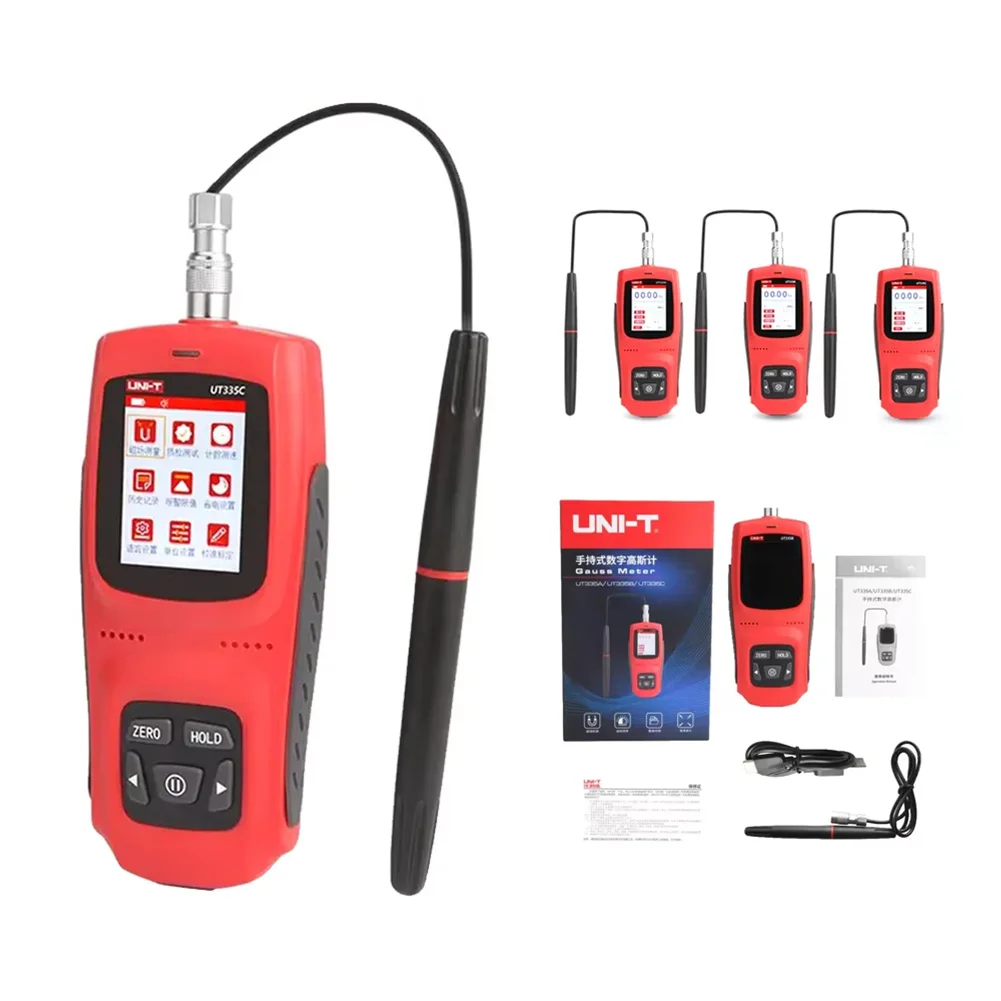 UNI-T UT335 Gauss Meter Magnetic Detection 0~3000mT/kGs Surfaces Magnetic Strength Gaussian Meter With Data Storage Calibration