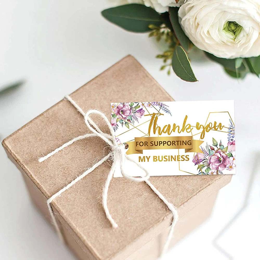 10-50Pcs Thank You For Your Order Color Pattern Paper Card For Small Shop Gift DIY Crafts Decoration Card For Small Business view 5