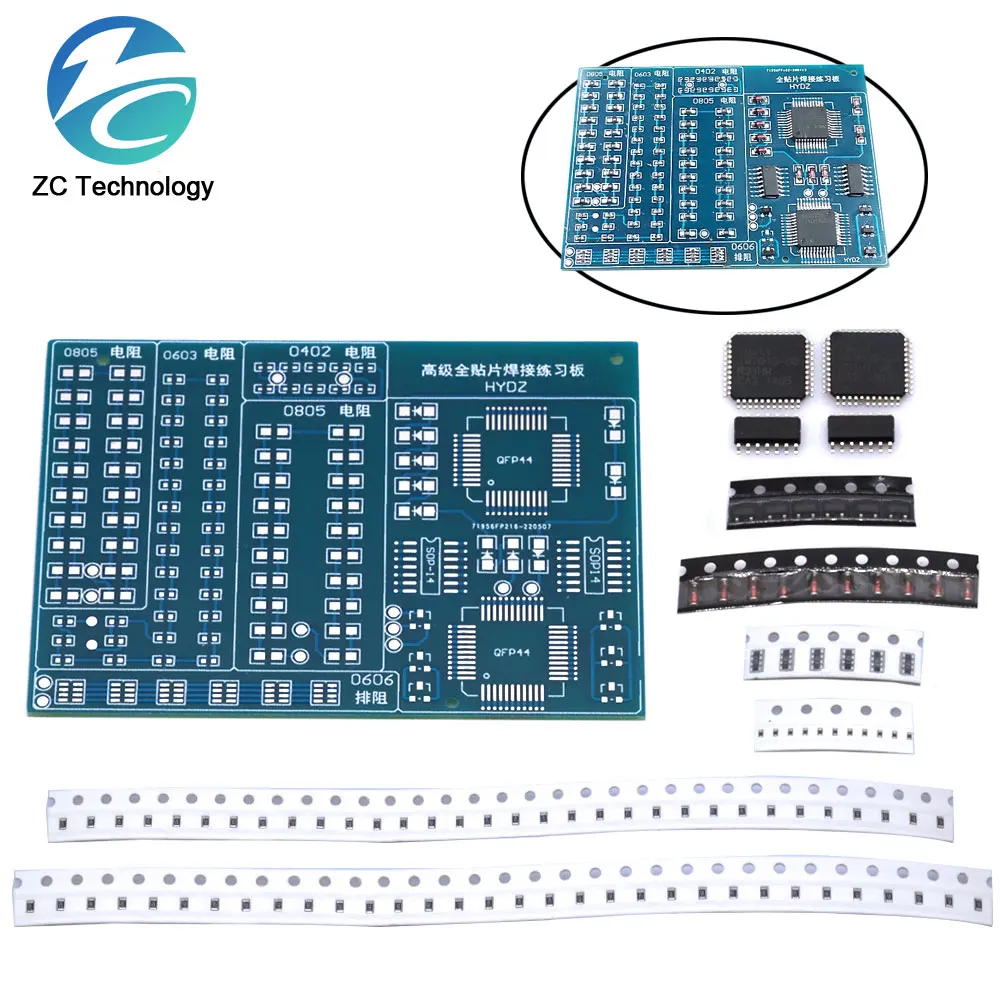 SMD NE555 CD4017 Rotating Flashing LED Components SMT LQFP44 Soldering Practice Board Electronic Circuit Training Suite DIY Kit