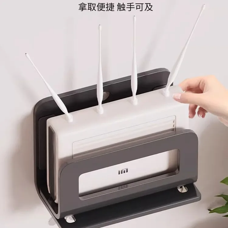 Wall Mounted Stainless Steel Router Storage Rack Black Adhesive Wifi Modem Holder Shelf For Living Room Bathroom Kitchen Office - view 3