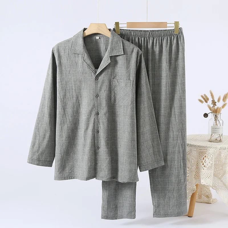 

Couple Pajamas Set New Autumn Winter Home Wear 100% Cotton Sleepwear Clothes For Women Men Lapel Shirt Long Pant Pyjamas Suit