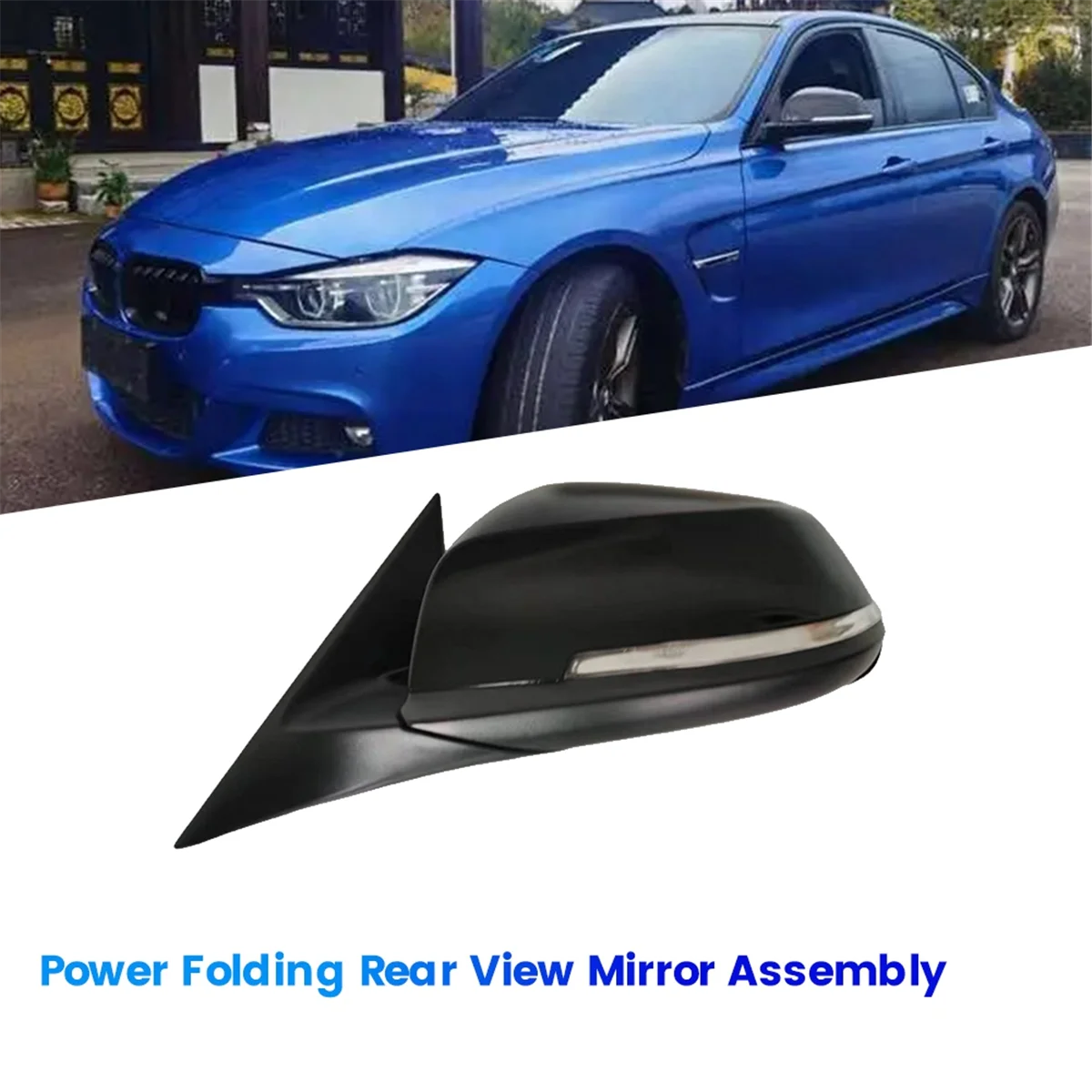 Left Side Power Folding Rear View Mirror Assembly for BMW 3 Series F30 F35 2012-2018 Outer Door Wing Mirror Turn Signal