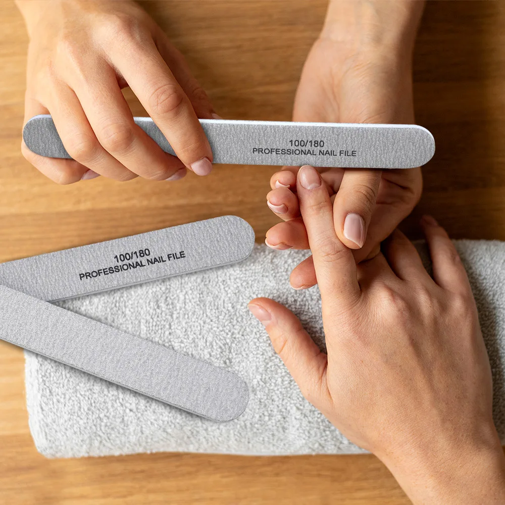 Professional Manicure Emery Board Rectangle zebra Nail File 80/100 for Nails Salon