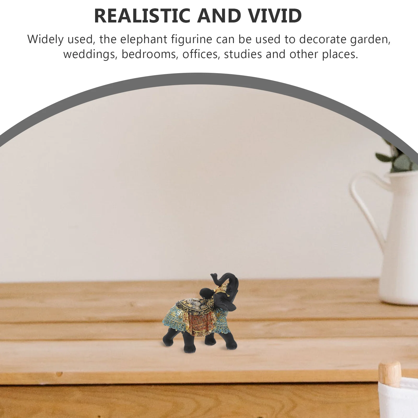

Elephant Resin Decor Elegant Lightweight Resin Elephant Ornament for Home Garden Office Desk Decoration