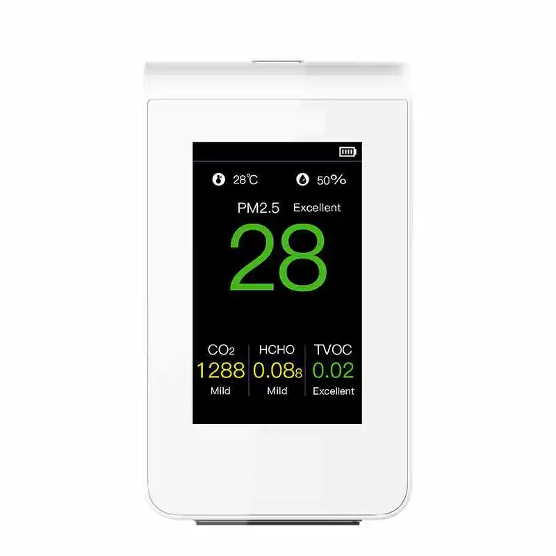 

B6 8 in1 Air Quality Monitor CO2 Meter PM2.5 Detector Temperature Humidity sensor with WiFi USB charge