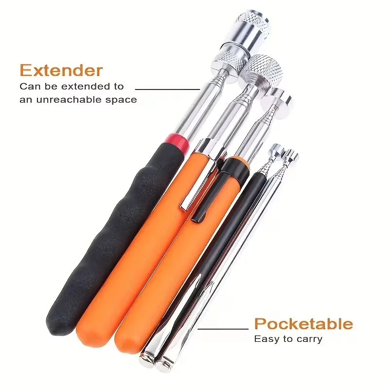 1Pc Telescopic Magnetic Pickup Stick With 8Lb Capacity Adjustable Length For Easy Retrieval Of Nuts And Bolts In Confined Areas image 2