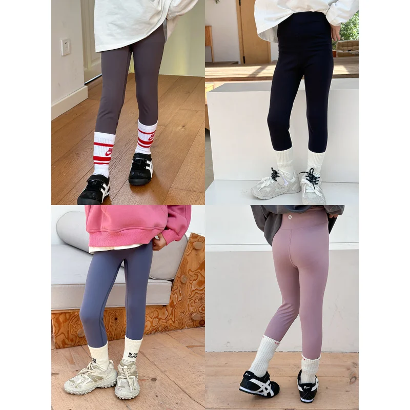 

Children's High Elastic Yoga Pants2024Autumn Girl's Boneless Craft Quality Slim Fit Leggings