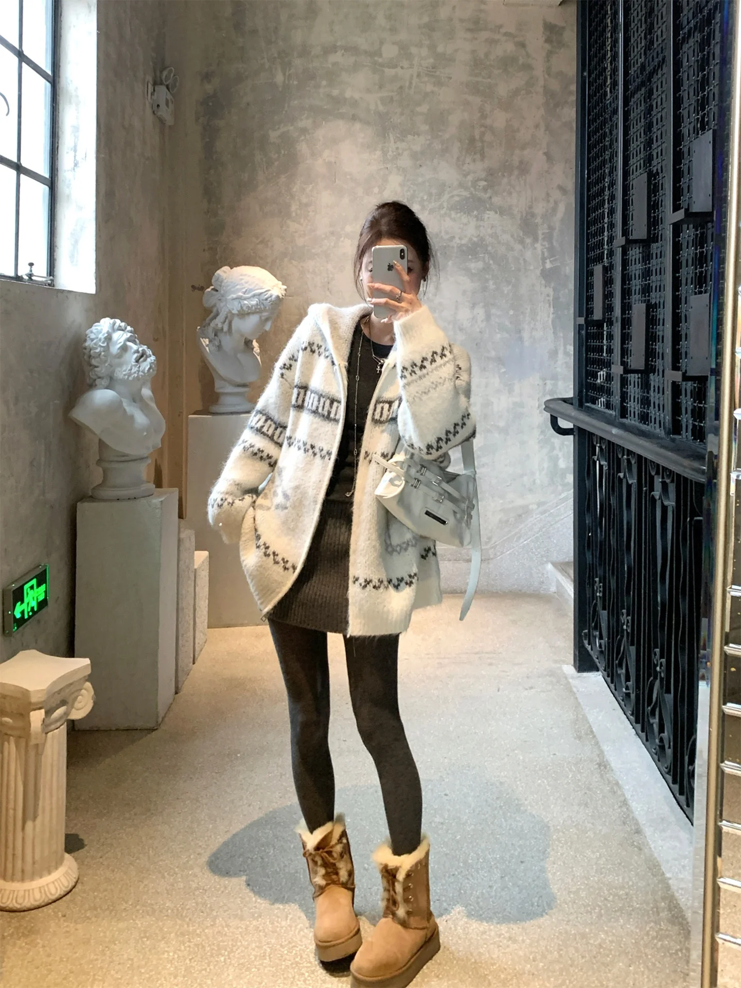 

GV Big Brother Roman Henry Hooded Color Blo Wool Patterned Sweater Winter New Sle Versatile Warm Commute Sle Zipper Lon...