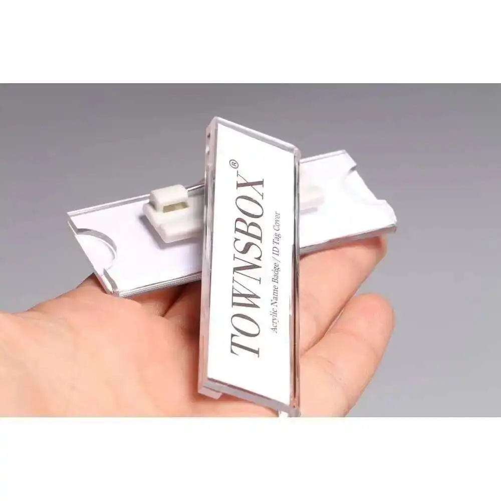 Pin Id Employee Name Acrylic Card Holder Magnet Badge Tag Holder Safety Magnetic Badge Fasteners Id Tag Clip Tag Holder Badge