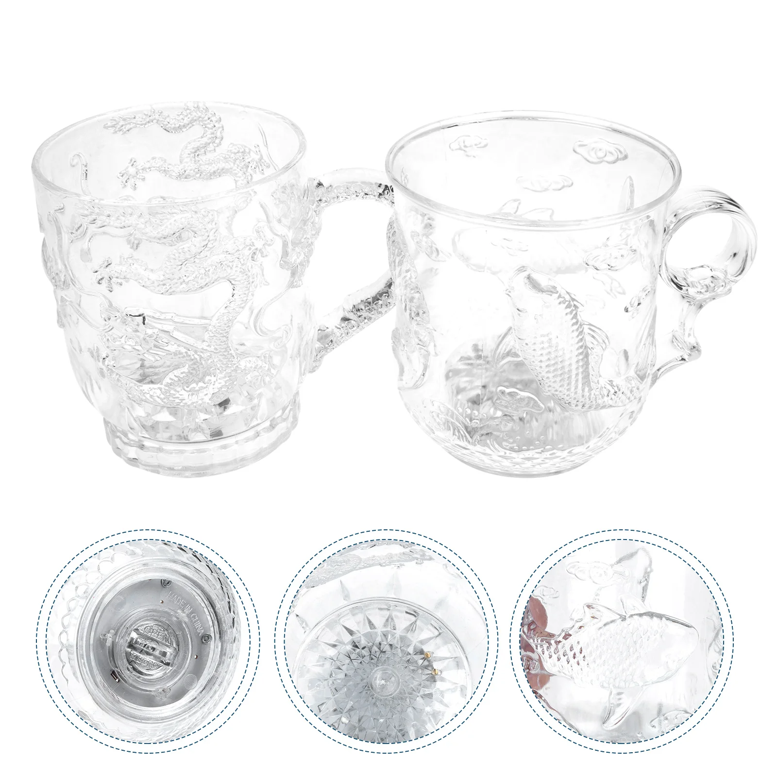 

2pcs Creative Glowing Beer Light Up Wine Cups For Party Night Bar Glow In The Dark Drinking Cups Beverage Containers