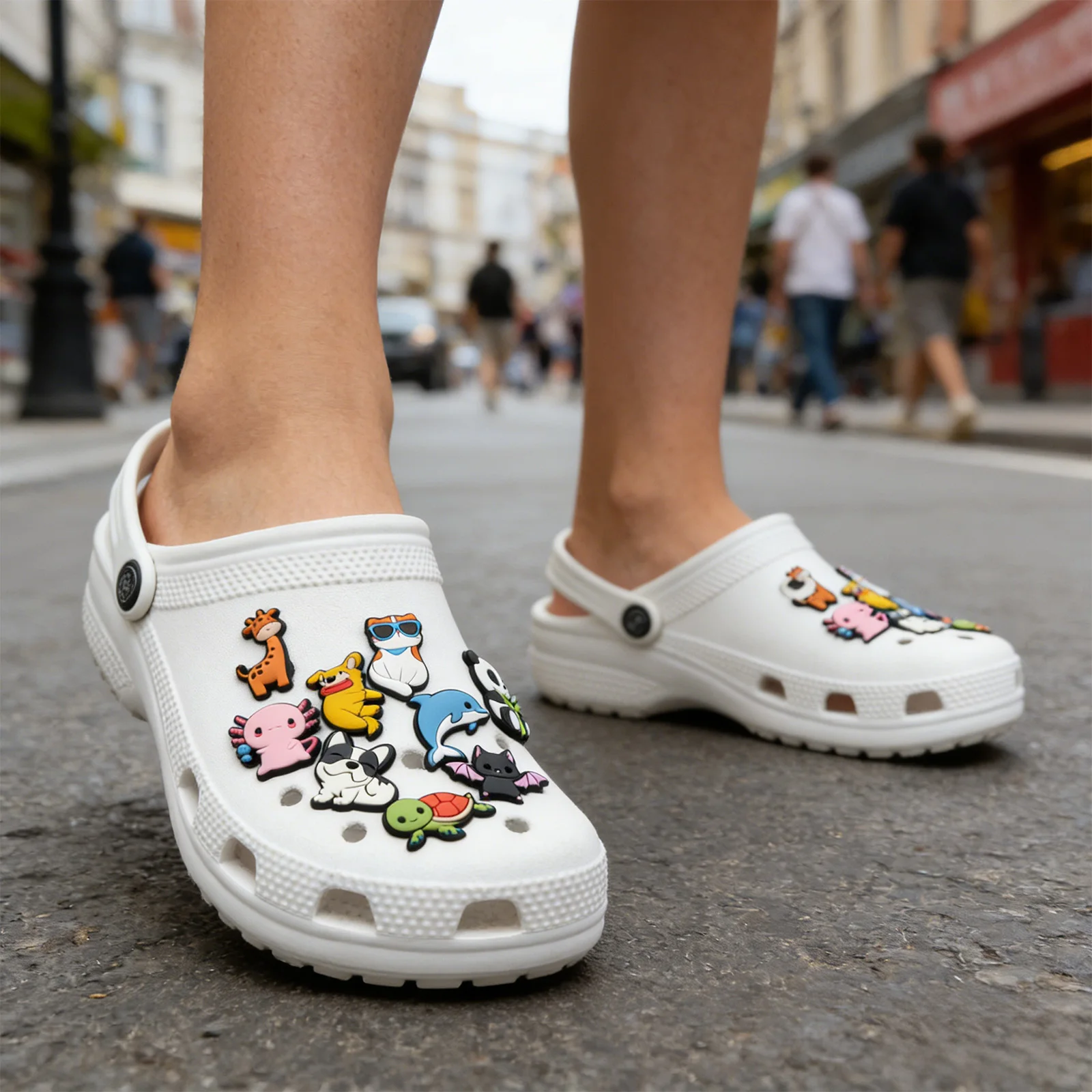 1/30PCS Cute Cartoon Animal Shoe Charms, PVC DIY Accessories for Clogs Sandals, Detachable Decorations for Kids & Adults
