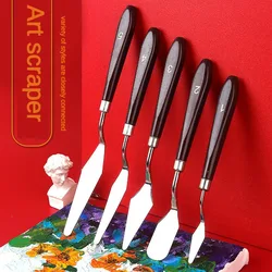 Art Oil Painting Knife New Stainless Steel Toner Scraper Water Powder Paint Scraper 5-piece Set of Art Supplies