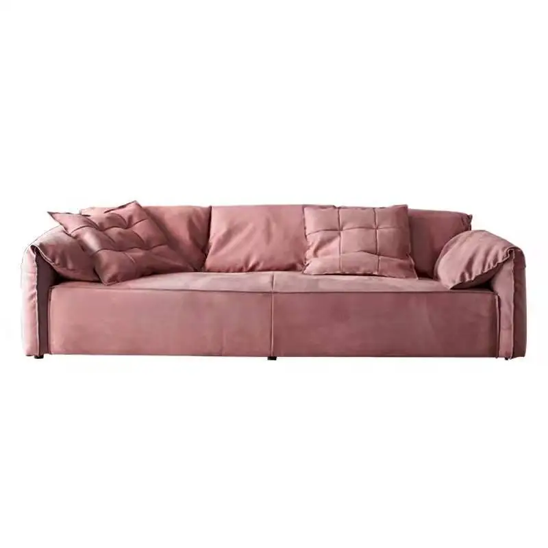 

Duo sofa size apartment living room full matte leather down modern light luxury