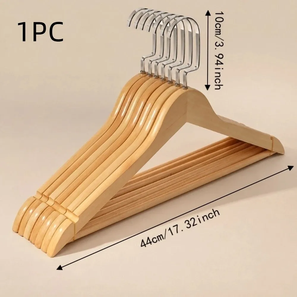 New Durable Wood Hangers Notches Design Smooth Wooden Clothes Hangers Swivel Hook Hanging Non-Slip Coat Hangers For Shirts
