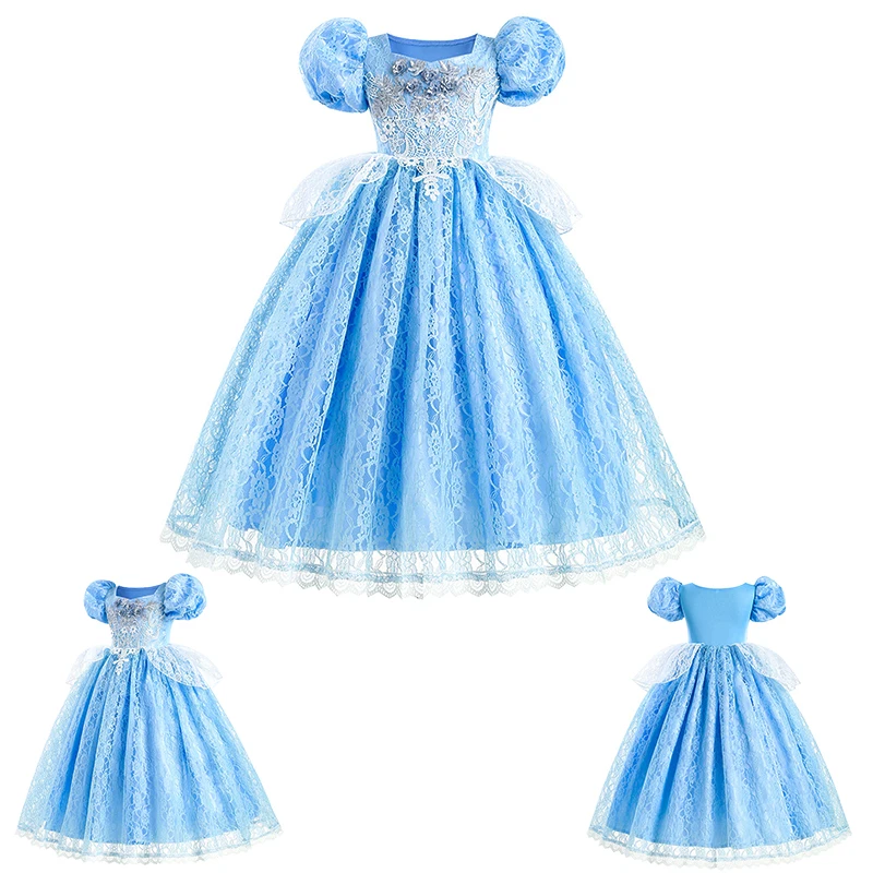 Halloween 2-10 Years Baby Girl Party Elsa Dress Christmas Princess Dress Kids Cosplay Snow White Anna Cinderella Mermaid Costume