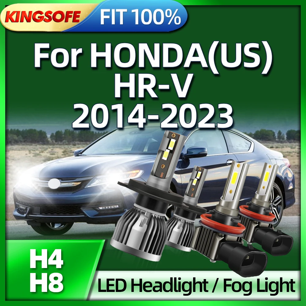 

KINGSOFE Car Headlight H4 Bulbs LED 30000LM H8 6000K Fog Lamp For HONDA(US) HR-V 2014 2015 2016 2017 2018 2019 2020 21 22 2023