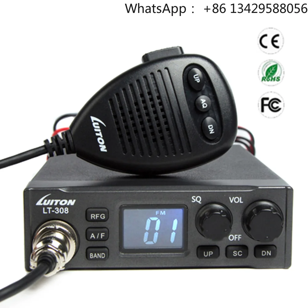 Luiton LT-308 4W 40 AM/FM Channels CB Radio Base with CE FCC Rohs CH9 Emergency Call Transceiver 25.615-30.105MHz Mobile Radio