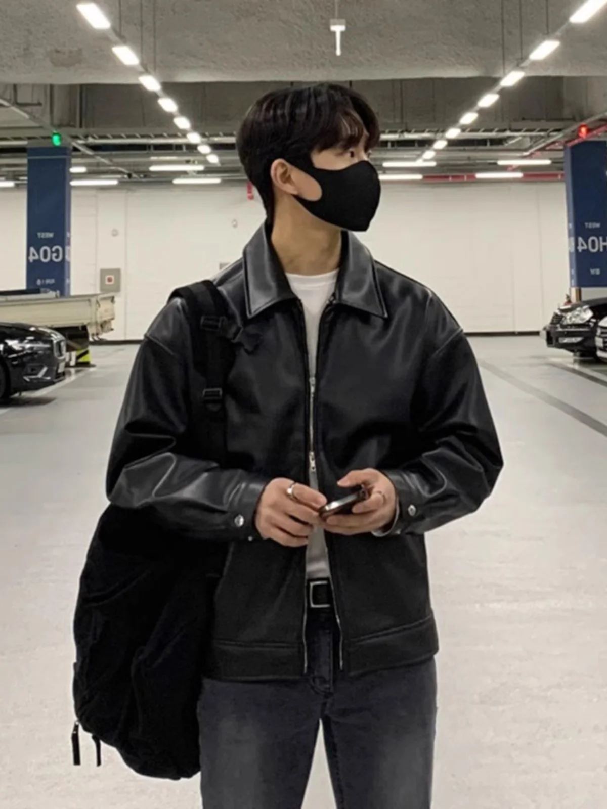 

Куртка из искусственной кожи для мужчин, весна-осень, новая модная корейская версия, повседневная, для мотоциклистов, свободного кроя, молодежная, энергичная