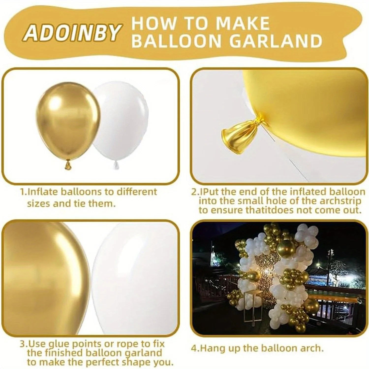 156 Uds. Conjunto de arco de corona de globos de cumpleaños blanco y  dorado, fiesta de cumpleaños, vestido de boda, celebración, aniversario,  decoración Eid / Artículos para fiestas, image size:1500x1500