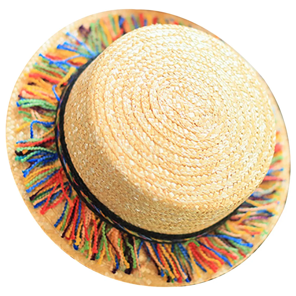 

Beach Straw Hat Breathable Sun for Hats Women Travel Casual Hand Woven Colorful
