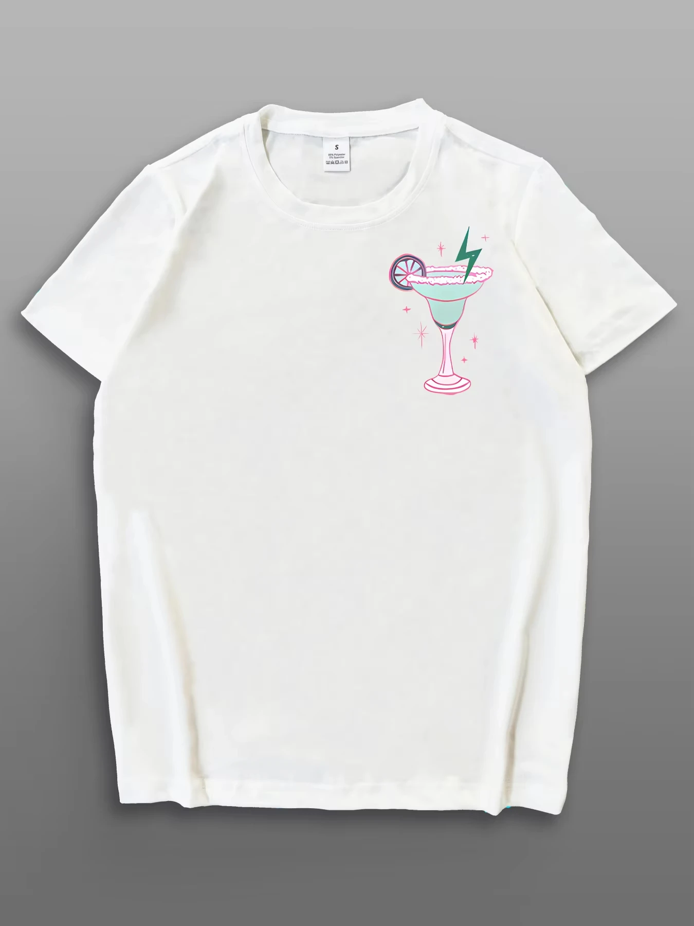 

TIPSY Letter Pattern Round Neck Women T-shirt Short Sleeve Fashion Print Half Sleeve Shirt Stretch T-shirt
