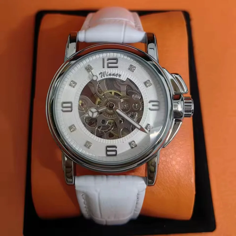 

Women's Watch Ladies Diamond Display Women Top Brand New Waterproof Luxury Skeleton Transparent Case Automatic Mechanical Watches